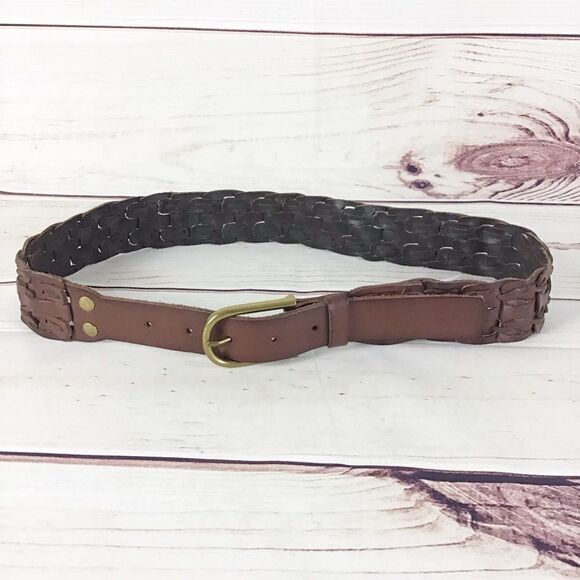 Gap Leather Woven Link Belt in Cognac - Picture 2 of 7